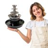 Chocolate Fountain SJXHRFXY 3-Tier Black Stainless Steel 1lb Capacity-6