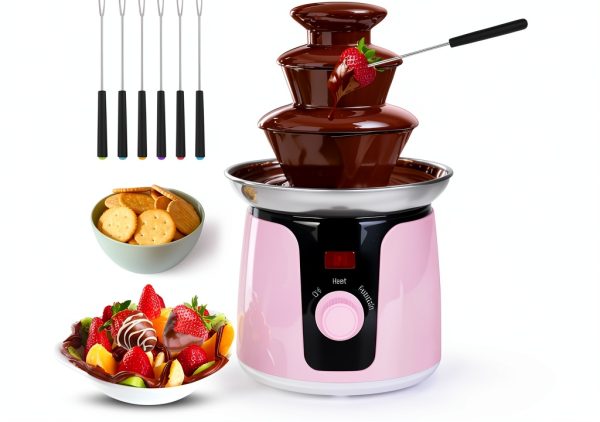 3 Tier Electric Chocolate Fountain 13oz Stainless Steel Tower 400ml-0