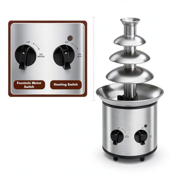 Chocolate Fountain Machine ZEVELOO 4‑Tier Stainless 4‑Pound Capacity-3