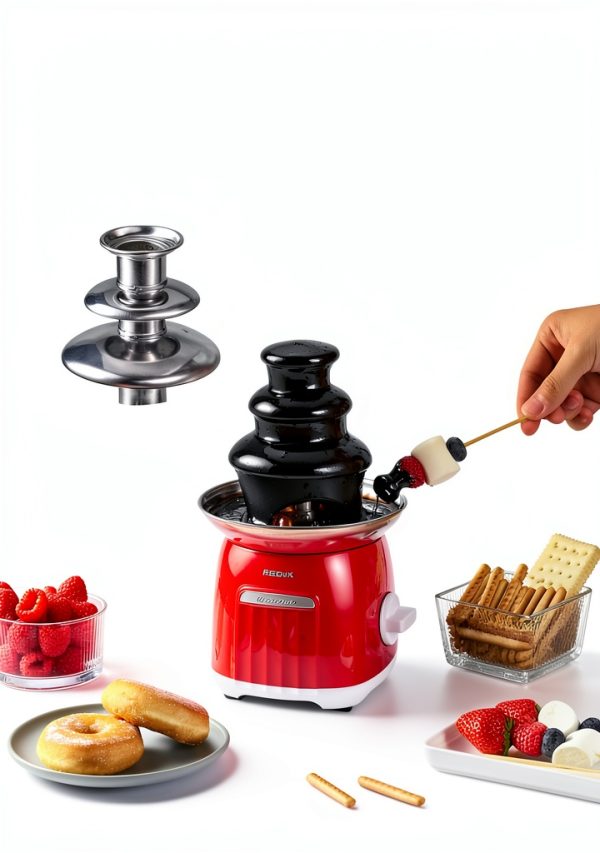 Chocolate Fountain Reemix 3 Tier Stainless Steel Machine Red-1