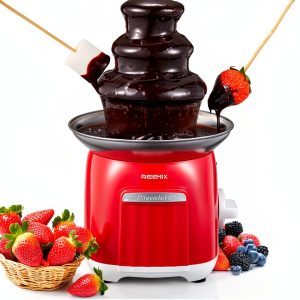 Chocolate Fountain Reemix 3 Tier Stainless Steel Machine Red-0