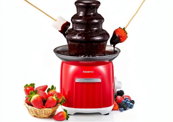 Chocolate Fountain Reemix 3 Tier Stainless Steel Machine Red-0