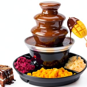 Cheuraivee 3 Tier Chocolate Fountain Machine – 40W Steel, 1lb Capacity-0