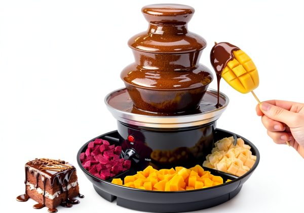 Cheuraivee 3 Tier Chocolate Fountain Machine – 40W Steel, 1lb Capacity-0