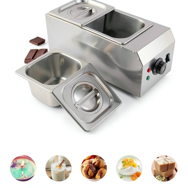 Chocolate Tempering Machine WICHEMI 2‑Tank 9lb Stainless Steel Melter-6