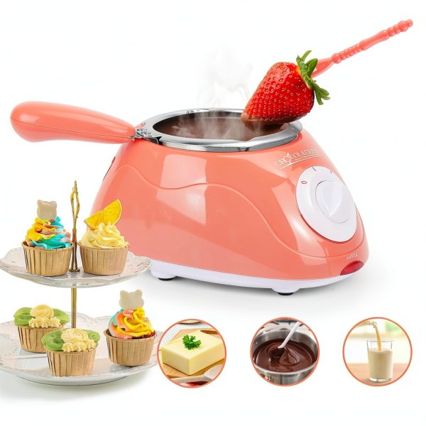 Chocolate Melting Pot Electric Fondue Kit 8.8oz with Temp Control-4