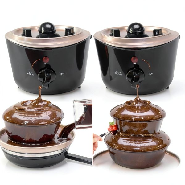 Chocolate Fountain CHNWOD 3-Tier Black 18.5in Height-4