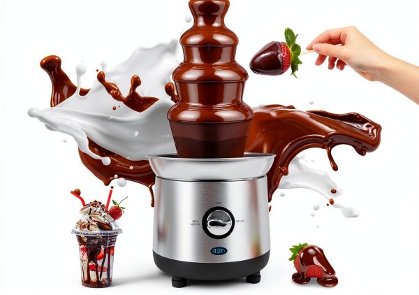 Chocolate Fountain Machine 4-Tier Fondue CFF-ME Stainless Design-0