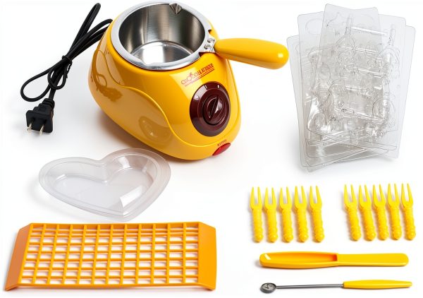 Chocolate Melting Pot Kit GourmetPro Electric Maker Dual 8.8oz Pots-0
