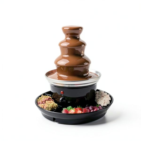 Chocolate Fountain CHNWOD 3-Tier Black 18.5in Height-7