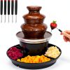 Chocolate Fountain CHNWOD 3-Tier Black 18.5in Height-0